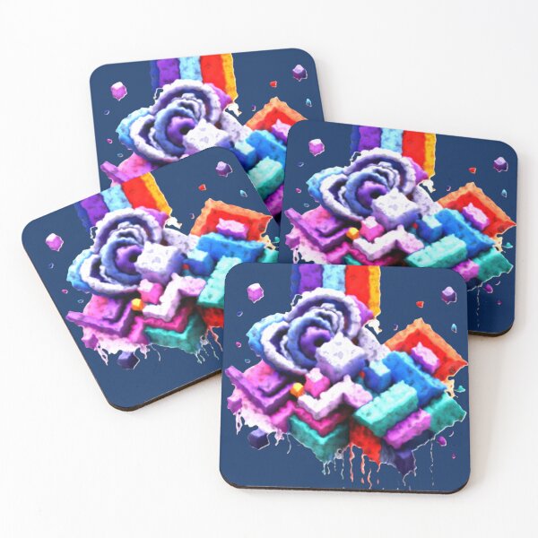 Item preview, cubic fusion C matte colorful geometric cubist abstract design designed and sold by SmashingDeals.