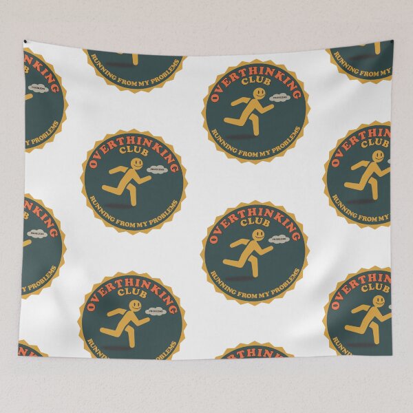 Item preview, Overthinking Club Running From My Problems Funny Retro Badge designed and sold by Joshbrowny.