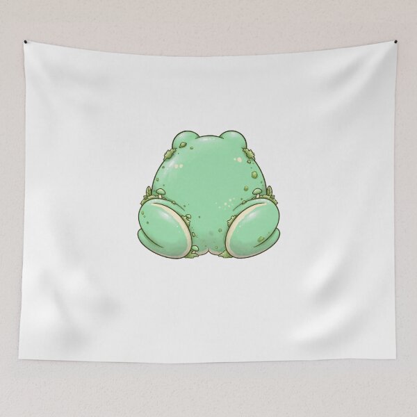 Item preview, Mossy Frog Butt with Mushrooms - Cute Cottagecore Frog But Goblincore designed and sold by Neurospicy Trolls.