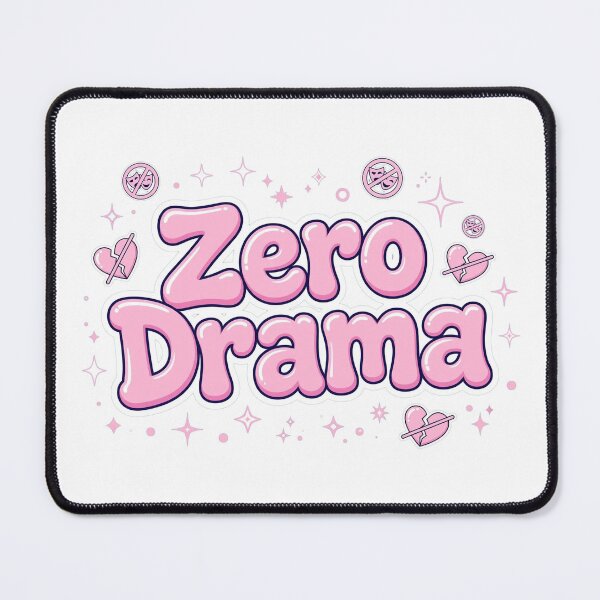 Item preview, Zero Drama Pink Pastel Retro Drama Free Zone Bubble Quote designed and sold by AuraVibesArts .