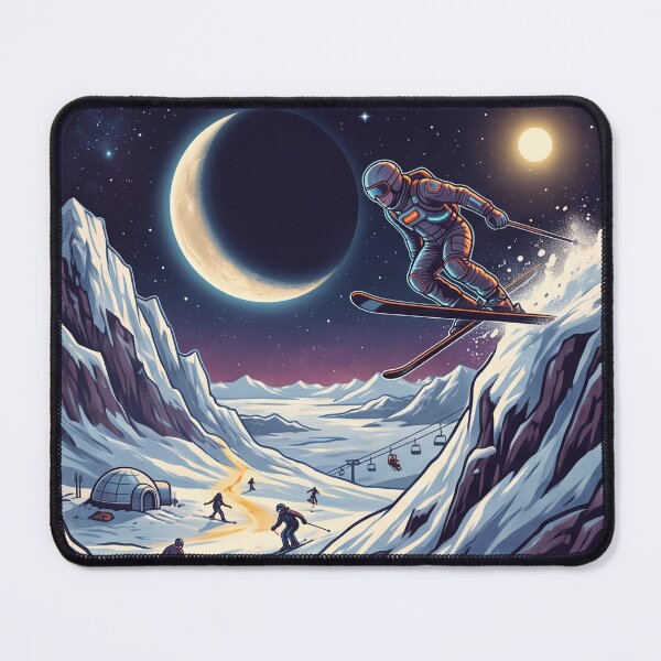 Item preview, Winter Sports on Pluto - Retro Space Travel designed and sold by ArtworkNorth.