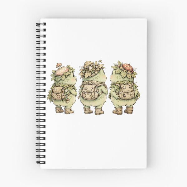 Item preview, Trio of Cottagecore Frog Butt Adventurers - Mushroom Hat Hiking Frogs Goblincore designed and sold by Neurospicy Trolls.