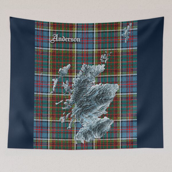 Artikelvorschau, Schottlandkarte und Clan Anderson Tartan entworfen und verkauft von davidelder.