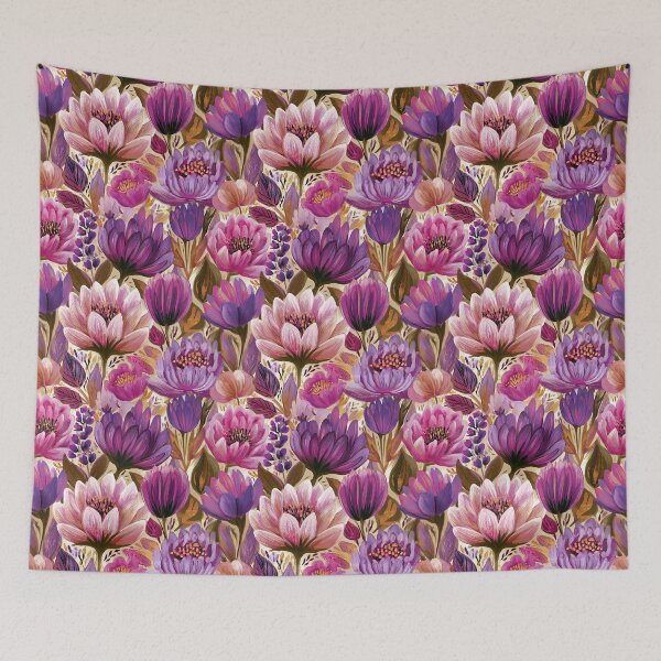 Item preview, Flourishing Lotus Floral  - Flower Garden Pattern - Anniversary Gift Ideas designed and sold by RoyalStarsPatts.