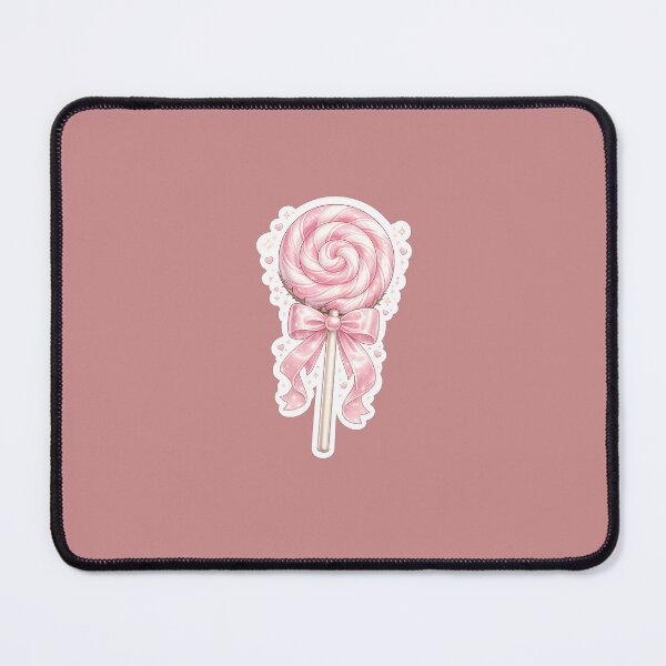 Item preview, Pink Lollipop Sticker | Coquette Candy Aesthetic | Satin Bow & Hearts Cute Die-Cut Sticker designed and sold by PawsAndpetalstudio.
