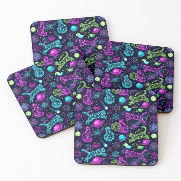 Item preview, Neon Geometric Constellation Space Cat Pattern designed and sold by Thai Vibe Studio.