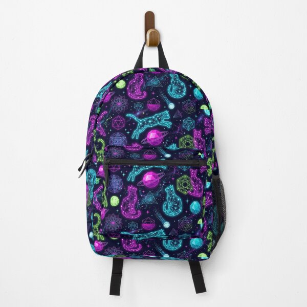 Item preview, Neon Geometric Constellation Space Cat Pattern designed and sold by Thai Vibe Studio.