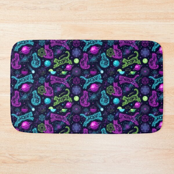 Item preview, Neon Geometric Constellation Space Cat Pattern designed and sold by Thai Vibe Studio.