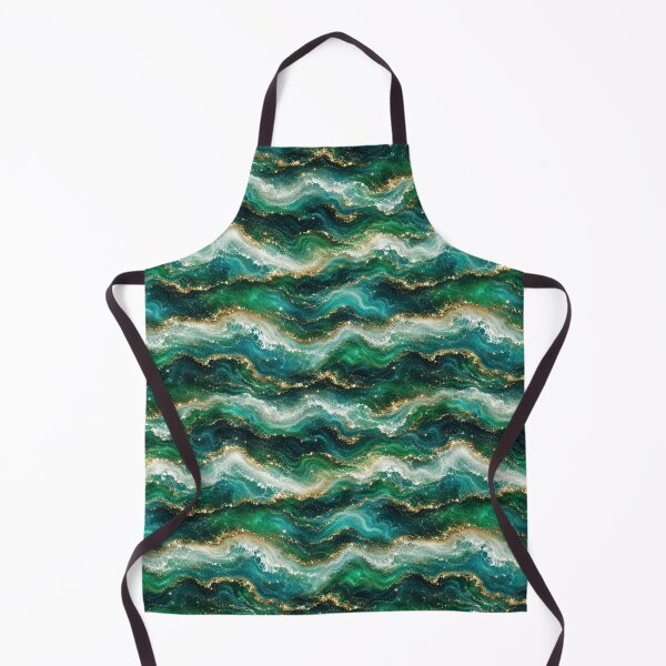 Item preview, Horizontal Emerald Celestial Ocean Pattern designed and sold by Inkworksbyshery.