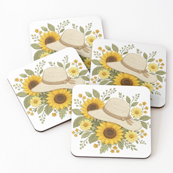 Item preview, Sunflower Straw Hat Cottagecore Floral Design designed and sold by WearTheVibe Store.