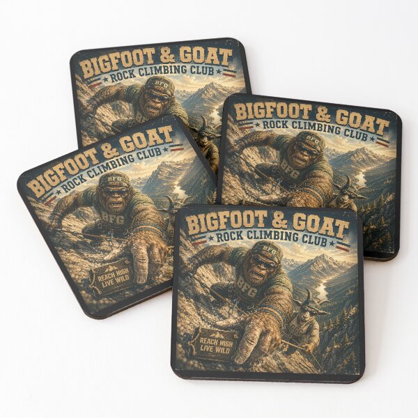 Item preview, Bigfoot and Goat Rock Climbing Club Vintage Adventure Design designed and sold by NicheBloom.