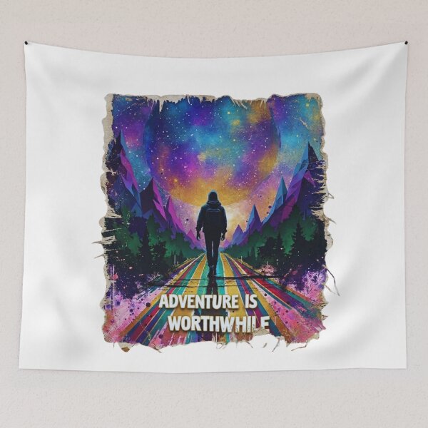 Item preview, Adventure Is Worthwhile T-Shirt Cosmic Mountain Wanderer designed and sold by GabeMountainArt.