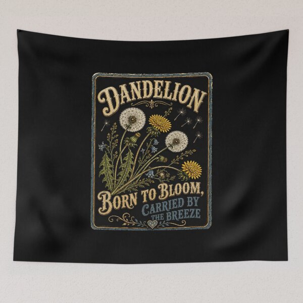 Item preview, Vintage Dandelion Botanical Art – Born to Bloom, Carried by the Breeze designed and sold by Spyshirt.
