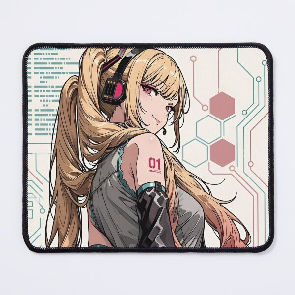 Item preview, Cyber Idol Girl – Futuristic Anime DJ & Digital Pop Star Illustration designed and sold by Dyan4.