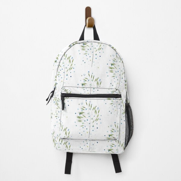 Item preview, Real Pressed Forget Me Not Flowers and Grass Botanical Pattern designed and sold by Elżbieta Kaps.