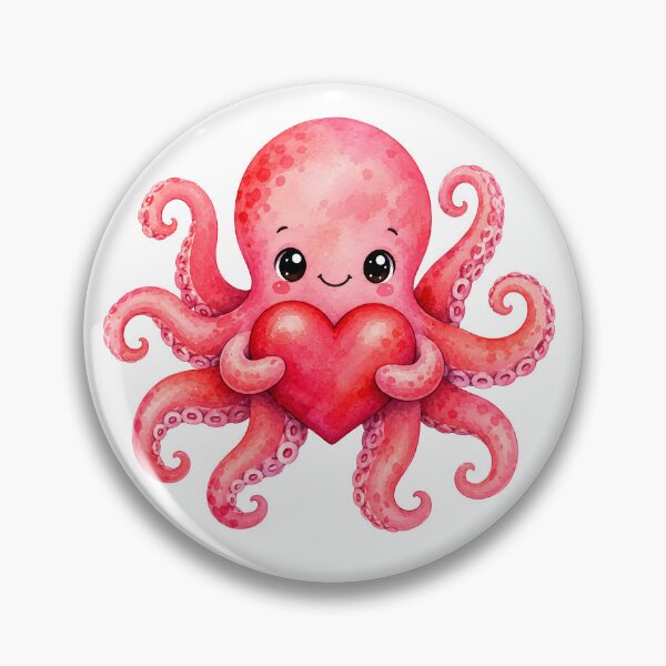 Item preview, Cute Kawaii Octopus Holding Heart designed and sold by trendspatterns.