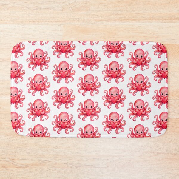 Item preview, Cute Kawaii Octopus Holding Heart designed and sold by trendspatterns.