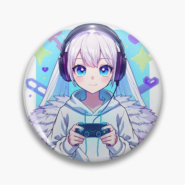Item preview, Cute Gamer Anime Girl Sticker | Kawaii Gaming Girl with Headset | Chibi Gamer Aesthetic | Gaming Room Decor designed and sold by dreamz-world.