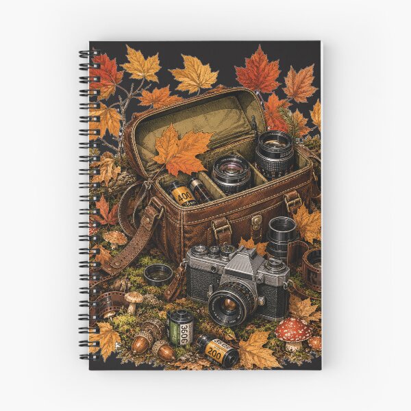 Item preview, Autumn Photographer's Kit | Vintage Film Camera Woodland Illustration designed and sold by Golden Era Studio.