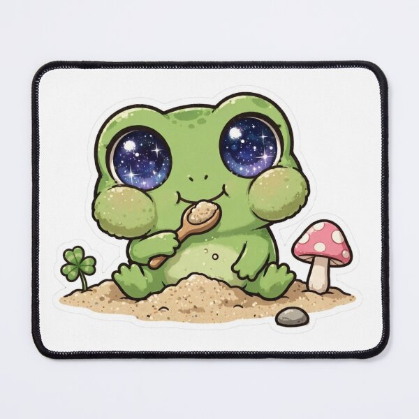 Item preview, I Eat Sand - Funny Kawaii Frog Eating Sand with Galaxy Eyes designed and sold by Neurospicy Trolls.