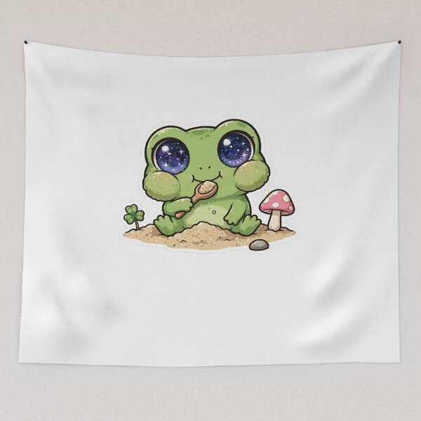 Item preview, I Eat Sand - Funny Kawaii Frog Eating Sand with Galaxy Eyes designed and sold by Neurospicy Trolls.