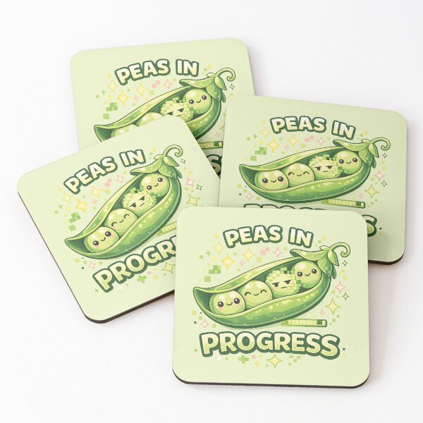 Item preview, Peas in Progress - Cute Pixel Gamer Pea Pod designed and sold by Human Error Goods.