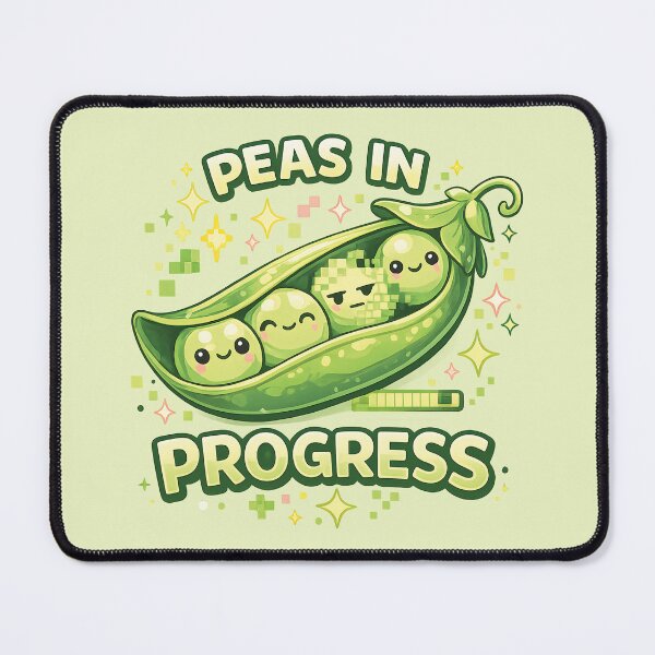 Item preview, Peas in Progress - Cute Pixel Gamer Pea Pod designed and sold by Human Error Goods.