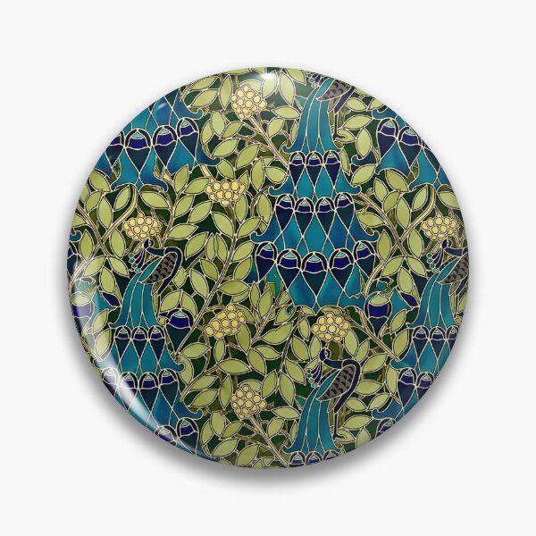 Item preview, Art Nouveau Peacock Seamless Pattern | Vintage Botanical Wallpaper Design | Elegant Blue & Gold Ornamental Illustration designed and sold by EmiliaBassano.