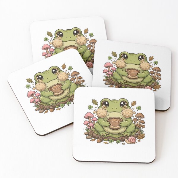 Item preview, I Eat Sand - Chubby Cottagecore Frog Eating Sand with Mushrooms designed and sold by Neurospicy Trolls.