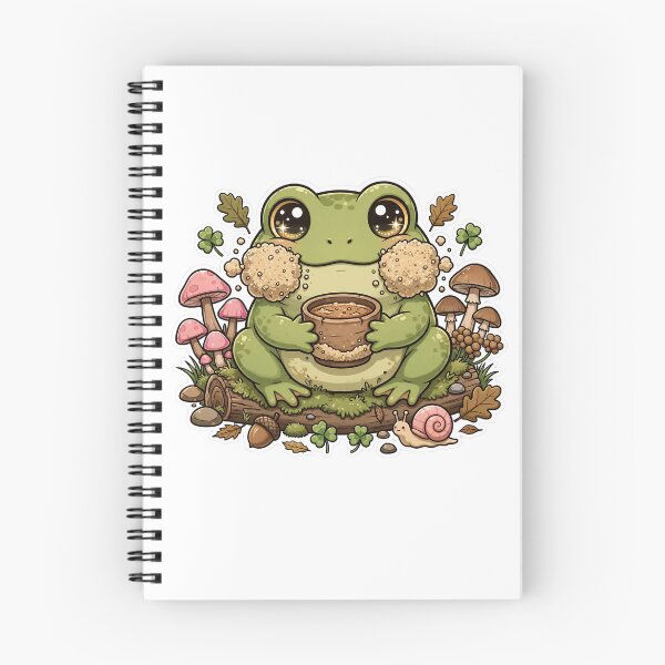 Item preview, I Eat Sand - Chubby Cottagecore Frog Eating Sand with Mushrooms designed and sold by Neurospicy Trolls.