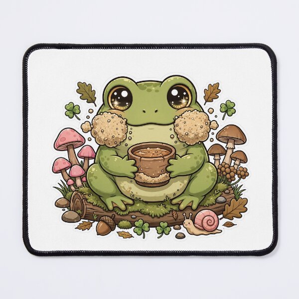 Artikelvorschau, Ich esse Sand – Ein pummeliger Cottagecore-Frosch isst Sand mit Pilzen entworfen und verkauft von Neurospicy Trolls.