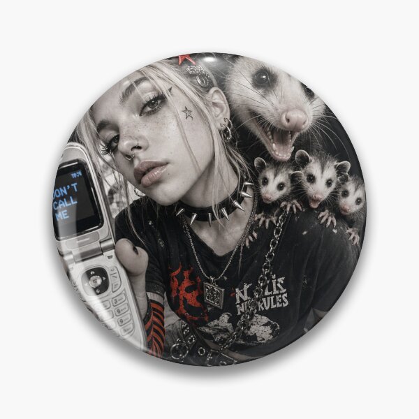 Item preview, Opossum and Rebel Girl Editorial Mashup Tee - Holographic Grunge Cover designed and sold by KIDEnia.