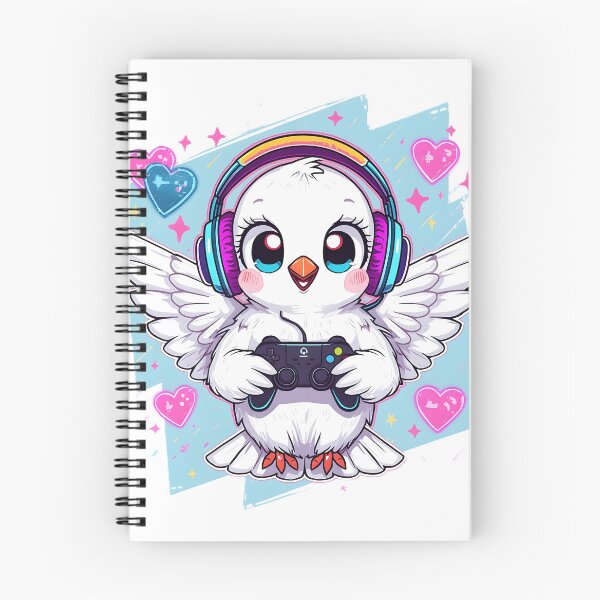 Item preview, Gaming Dove Sticker | Cute Gamer Bird Illustration | Kawaii White Dove with Headphones | RGB Gaming Decor designed and sold by dreamz-world.