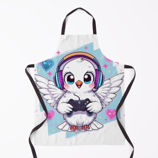 Item preview, Gaming Dove Sticker | Cute Gamer Bird Illustration | Kawaii White Dove with Headphones | RGB Gaming Decor designed and sold by dreamz-world.