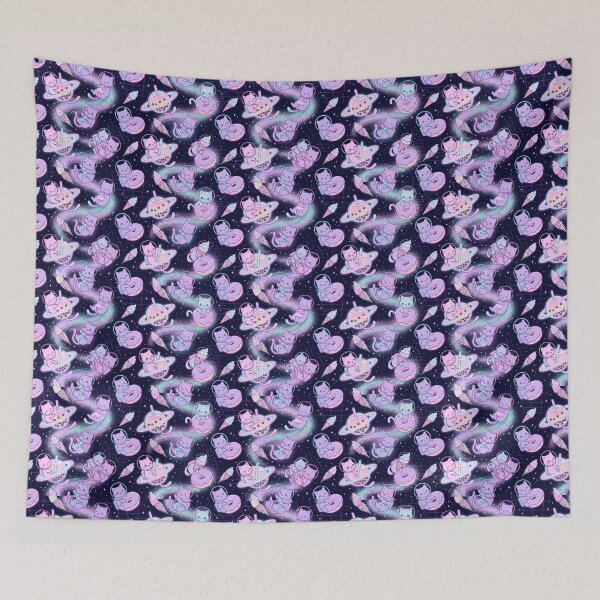Item preview, Kawaii Pastel Neon Space Cat Dessert Pattern designed and sold by Thai Vibe Studio.