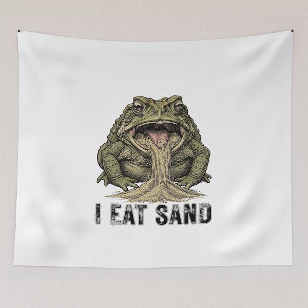 Item preview, I Eat Sand - Creepy Vintage Toad Eating Sand Meme Goblincore designed and sold by Neurospicy Trolls.