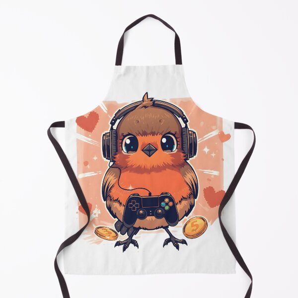 Item preview, Gaming Robin Sticker | Cute Gamer Bird Illustration | Kawaii Robin with Headphones | Cozy Gaming Room Decor designed and sold by dreamz-world.