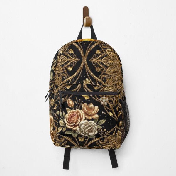 Item preview, Ornate Metallic Gold Roses and Glowing Mandala designed and sold by WitchyBotanicaArt.