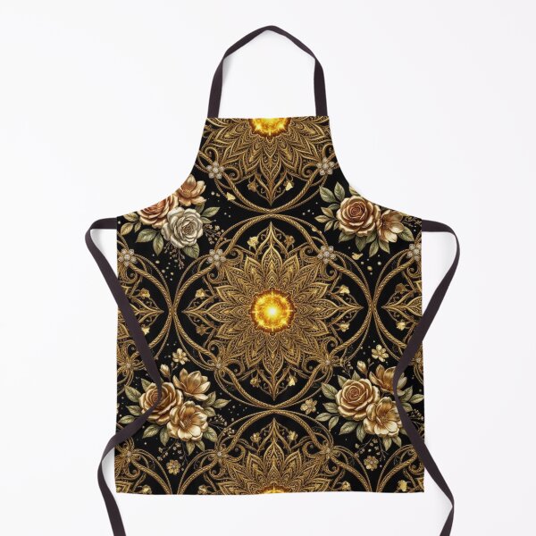Item preview, Ornate Metallic Gold Roses and Glowing Mandala designed and sold by WitchyBotanicaArt.