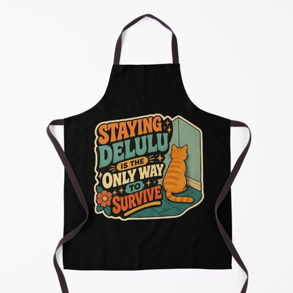 Item preview, Staying Delulu Is The Only Way To Survive Cat Sticker designed and sold by Cat Meme Fund.