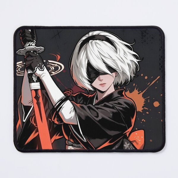 Item preview, Cyber Samurai Warrior – Futuristic Android Girl in Elegant Black Kimono designed and sold by Dyan4.