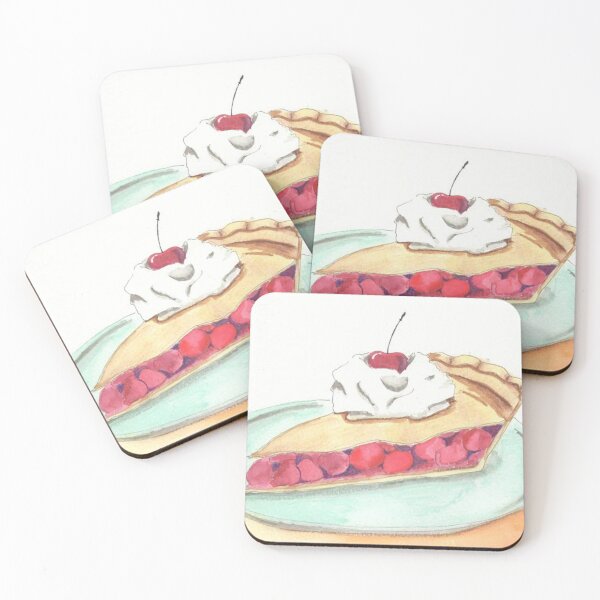 Item preview, Hand Drawn Watercolor Cherry Pie designed and sold by MyCuriousMagpie.