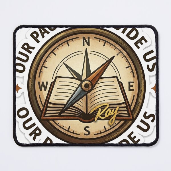Item preview, Our Pages Guide Us - Compass Book Badge designed and sold by RoyArt0.