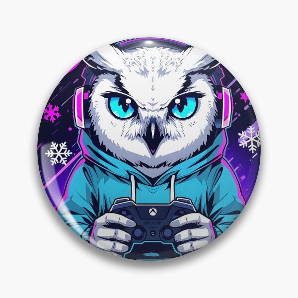 Item preview, Gaming Snowy Owl Sticker | Cute RGB Gamer Owl | Kawaii Winter Gaming Bird | Esports Owl Illustration designed and sold by dreamz-world.