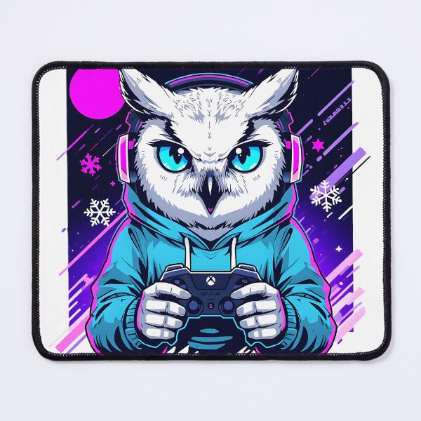 Item preview, Gaming Snowy Owl Sticker | Cute RGB Gamer Owl | Kawaii Winter Gaming Bird | Esports Owl Illustration designed and sold by dreamz-world.
