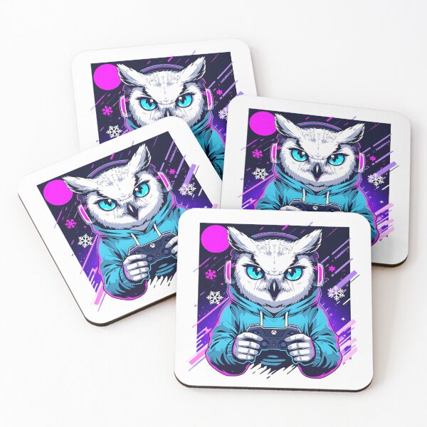 Item preview, Gaming Snowy Owl Sticker | Cute RGB Gamer Owl | Kawaii Winter Gaming Bird | Esports Owl Illustration designed and sold by dreamz-world.