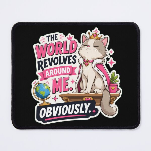 Item preview, The World Revolves Around Me Cat Sticker designed and sold by Cat Meme Fund.