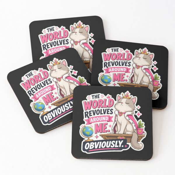Item preview, The World Revolves Around Me Cat Sticker designed and sold by Cat Meme Fund.