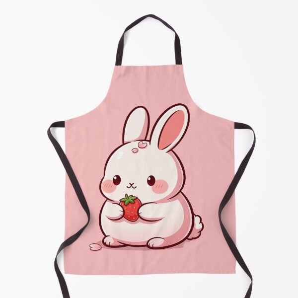 Item preview, Cute Kawaii Bunny Holding Strawberry designed and sold by ZyloPrints.