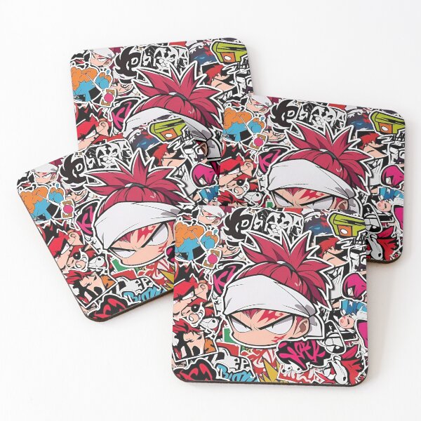 Item preview, Chibi Street Samurai Sticker Bomb – Urban Graffiti Anime Collage Art designed and sold by Dyan4.